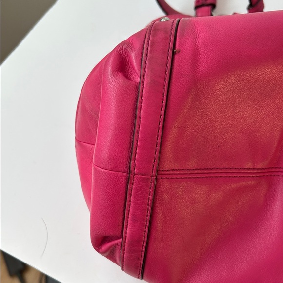 Coach Alexandra Fuchsia Leather Shoulder Bag Boho Resort Holiday Colourful - Picture 8 of 16